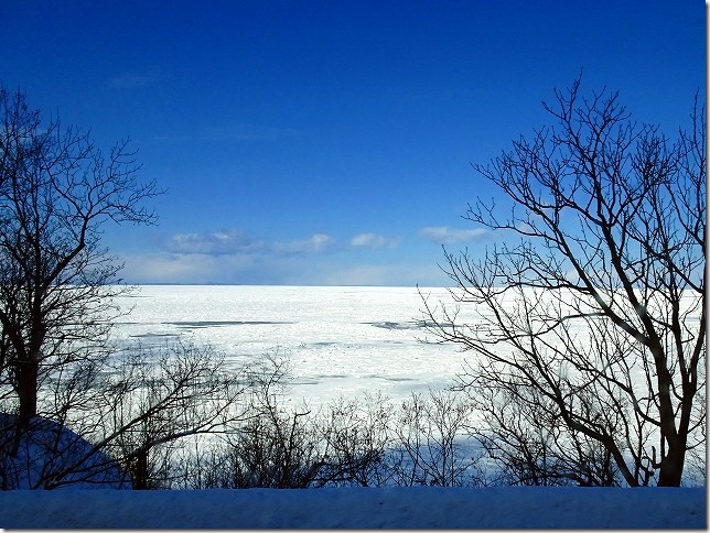 オホーツク海　流氷