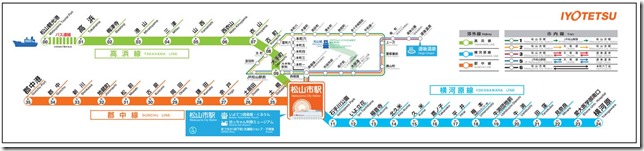 伊予鉄　郊外列車　路線図